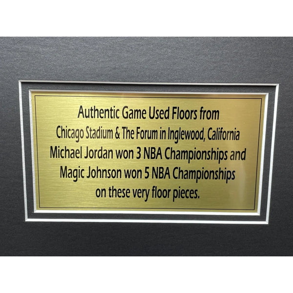 Michael Jordan / Magic Johnson Authentic Game Used Chicago Bulls LA Lakers  - Inscriptagraphs Memorabilia