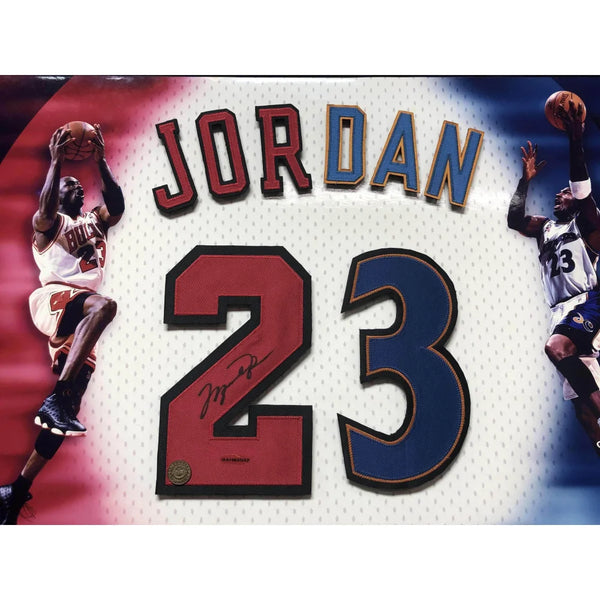 Michael Jordan Signed Bulls Custom Framed Jersey Display (UDA