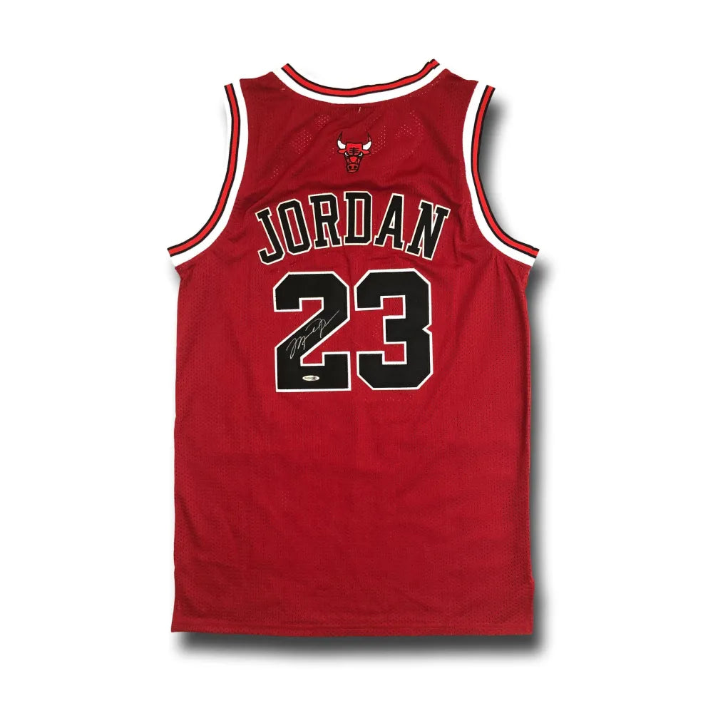 Michael Jordan Signed Red Chicago Bulls Jersey UDA COA Autograph