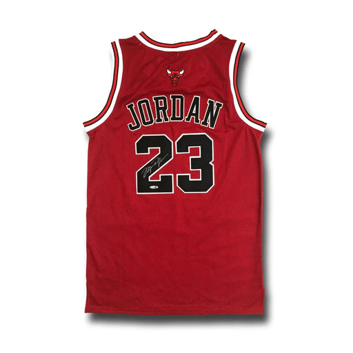 Michael Jordan Signed Red Chicago Bulls Jersey UDA COA Autograph Upper Deck NBA