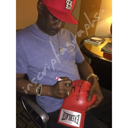 Michael Spinks Signed Glove Inscribed COA Inscriptagraphs Leon Boxing Mike Tyson