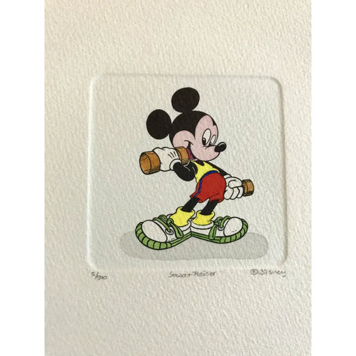 Mickey Mouse Etching Artwork Sowa & Reiser #D/500 Disney Hand Painted Weights