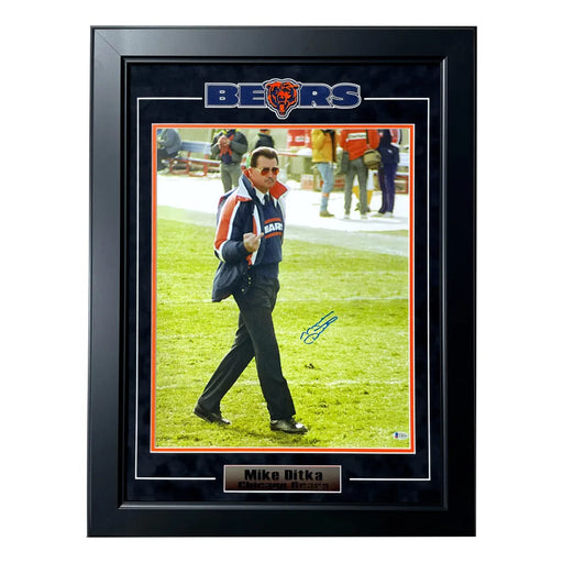 Mike Ditka Autographed Middle Finger 16x20 Photo Framed BAS Signed Chicago Bears