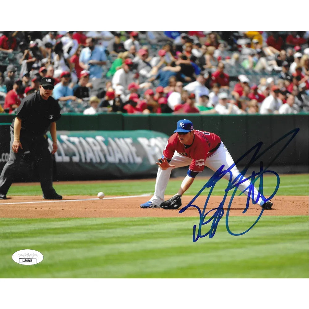 Mike Moustakas Autographed 8x10 Photo JSA COA MLB Cincinnati Reds Royals Signed