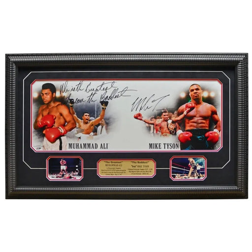 Mike Tyson Signed Muhammad Ali Framed Inscribed Autograph COA Steiner 24X40