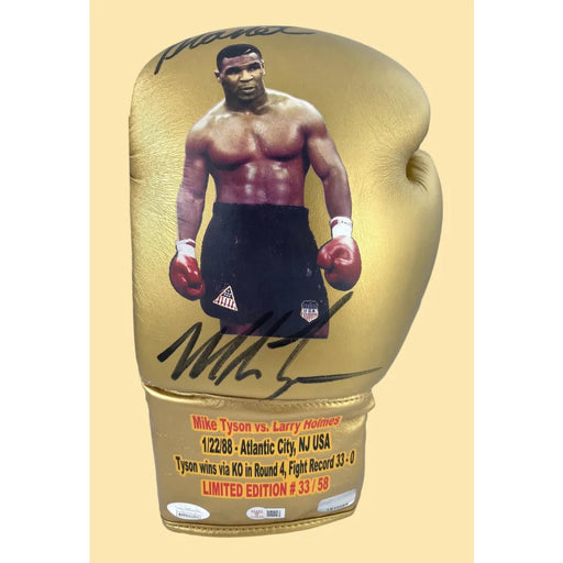 Mike Tyson Signed Vs. Glove *Baddest Man on the Planet* vs. Larry Holmes