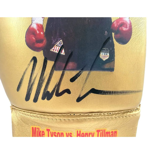 Mike Tyson Signed Vs. Limited Edition Gold Gloves #D/58