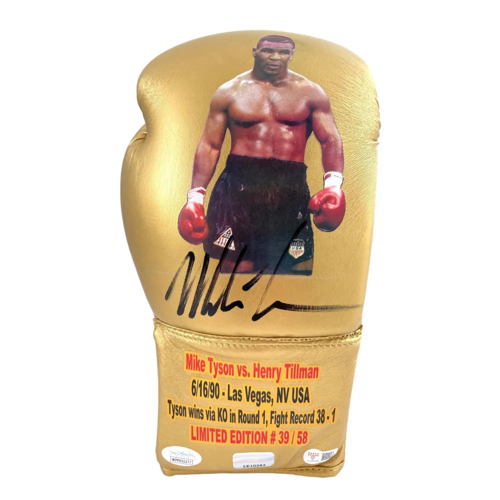 Mike Tyson Signed Vs. Limited Edition Gold Gloves #D/58