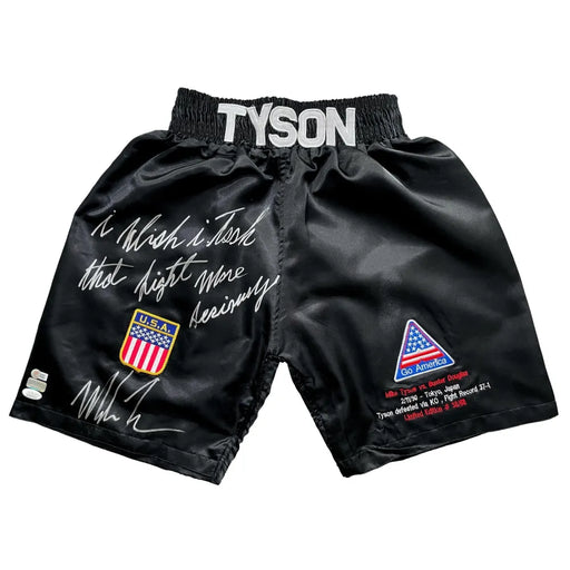 Mike Tyson Signed Vs. Trunks *I Wish I Took That Fight More Seriously* vs.