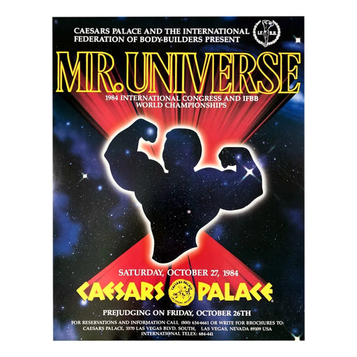 Mr. Universe World Championship 22x28 Poster - COA Owned By Caesars 10/27/1984