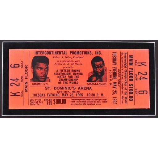 Muhammad Ali Framed 16X20 Over Sonny Liston W/ Replica Ticket Phantom Punch Clay