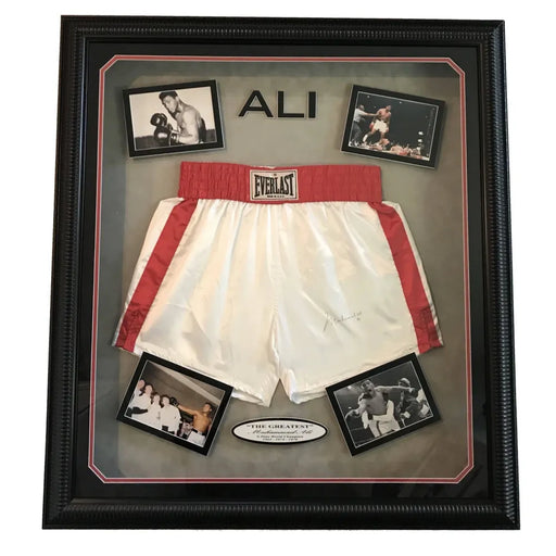 Muhammad Ali Signed Trunks Framed COA Online Authentics Autograph Collage