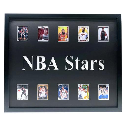 NBA Stars Framed 10 Basketball Card Collage Lot LeBron Luka Giannis Durant Curry