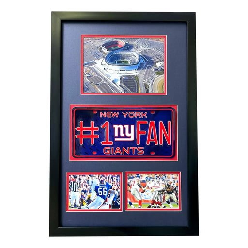 New York Giants Fan License Plate Framed Collage Memorabilia Manning Taylor
