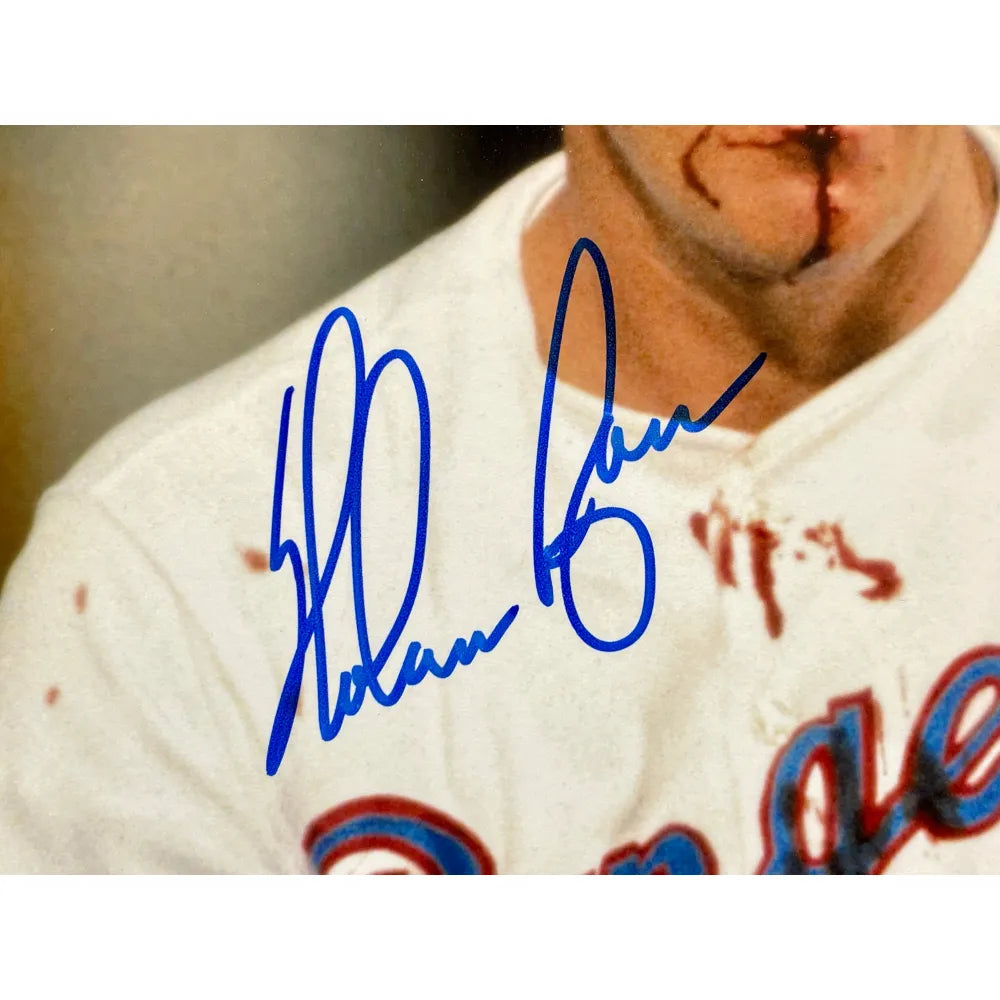 Nolan Ryan Signed Dual 8X Frame Bloody Lip & Fight COA Player Holo  Autograph Rangers
