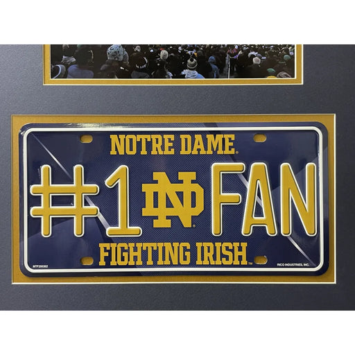 Notre Dame Fighting Irish Fan License Plate Framed Collage Memorabilia