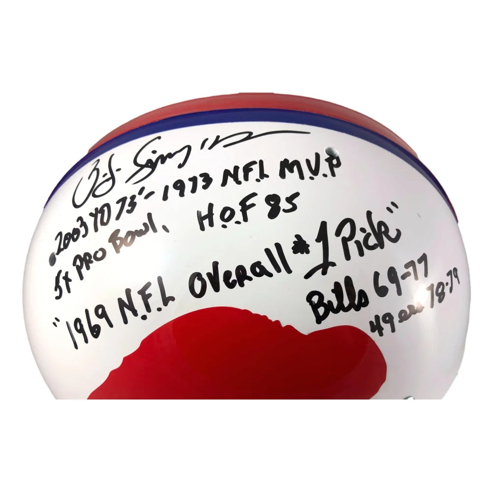 O.J. Simpson Signed Bills Career Highlight Stat Jersey (JSA COA) –