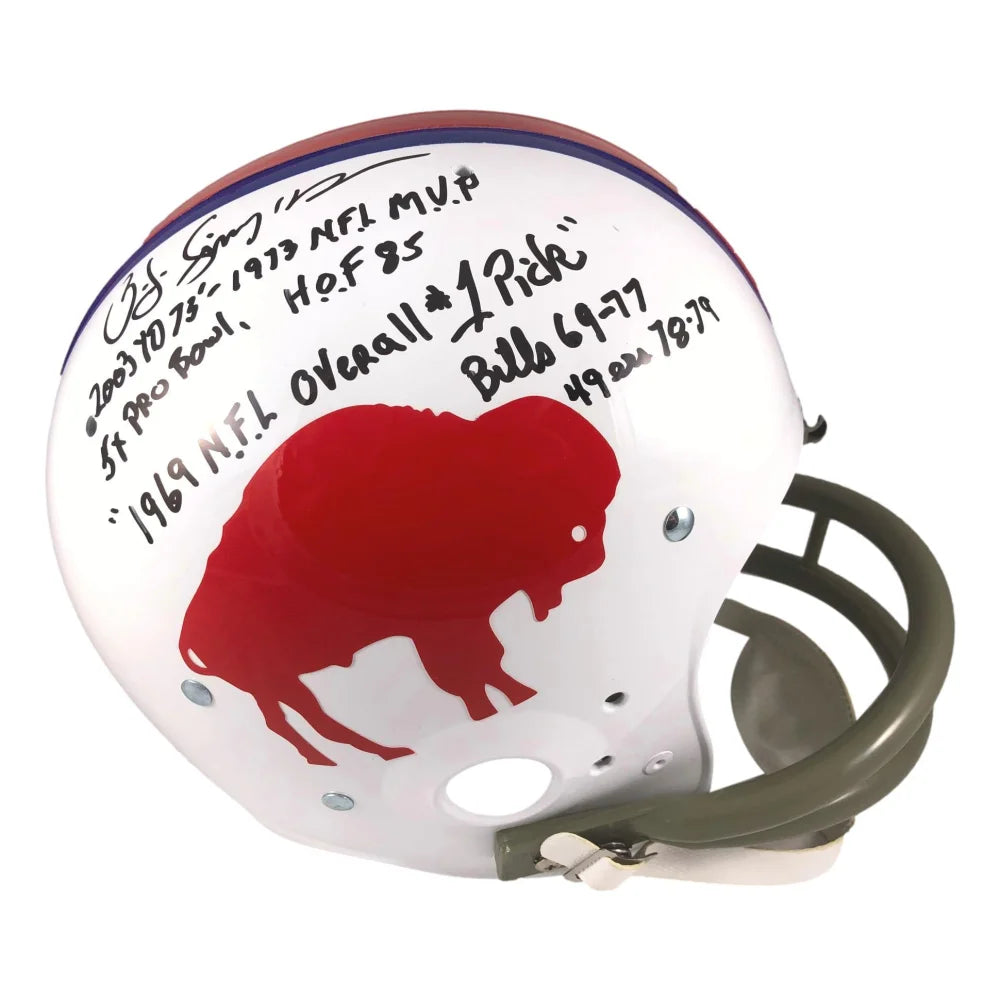 O.J. Simpson Autographed Inscribed Buffalo Bills TK Helmet NFL JSA COA Signed