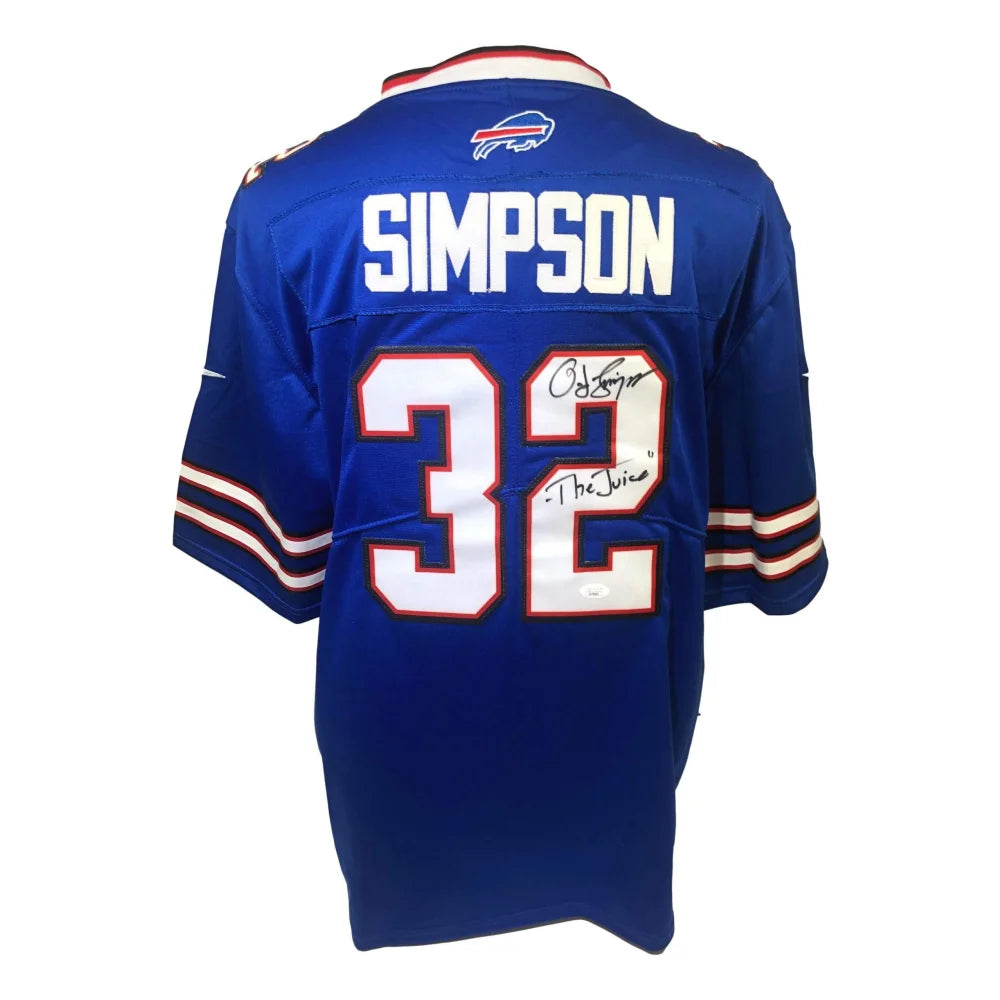 O.J. Simpson Signed Blue Buffalo Bills Jersey #32 Inscribed ’The Juice’ JSA COA