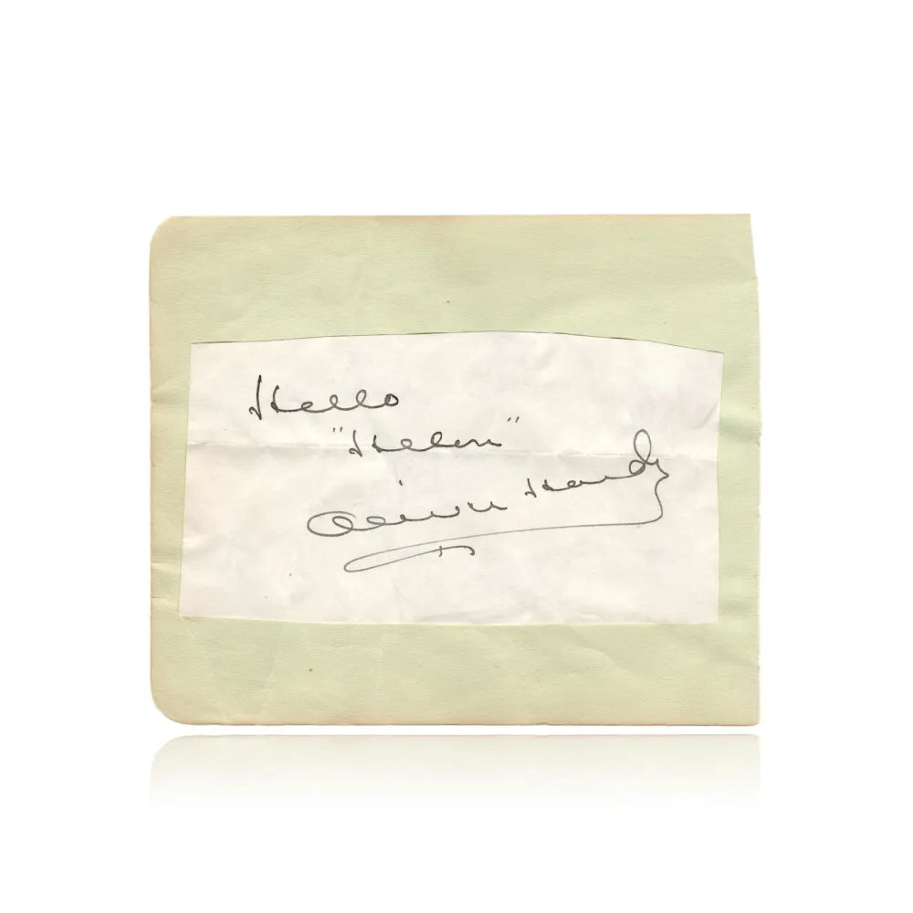 Oliver Hardy Hand Signed Album Page Cut JSA COA Autograph Stan Laurel