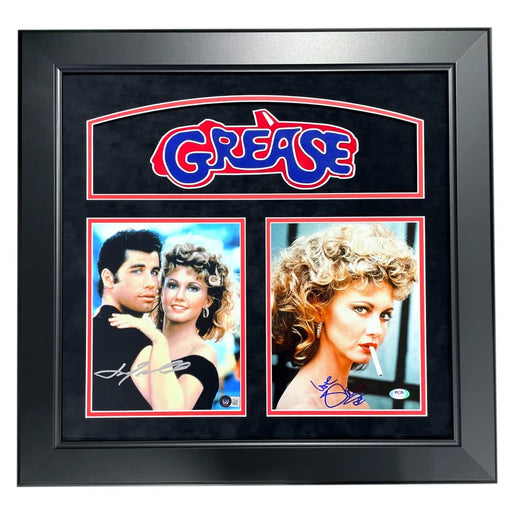 Olivia Newton-John / John Travolta Grease Signed 8x10 Photo Collage Framed BAS