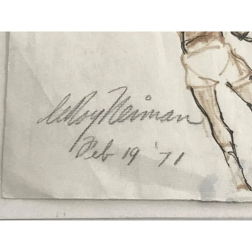 Original 1/1 Leroy Neiman Hand Drawn Sketch Of Muhammad Ali JSA COA Autograph