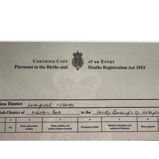 Paul Mccartney Authentic Certified UK Birth Certificate Copy Beatles
