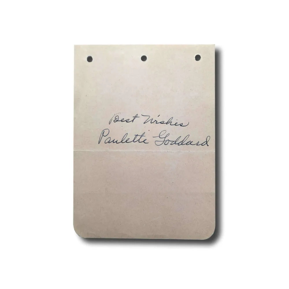 Paulette Goddard Hand Signed Album Page Cut JSA COA Autograph Modern Actress