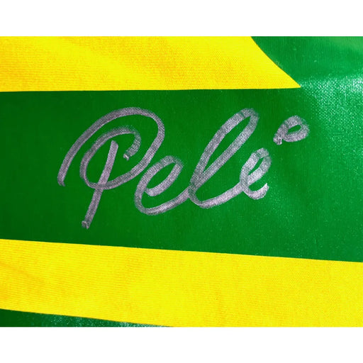 Pele Autographed Brazil CBD Yellow Soccer Jersey BAS Beckett COA Signed Futbol