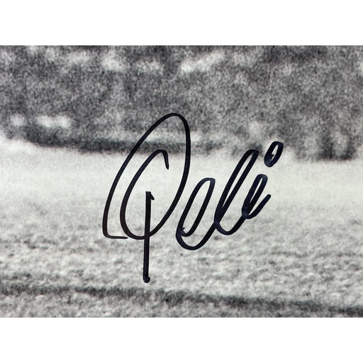 Pele Signed Bicycle Kick 16x20 Photo Framed Autograph Brazil Cosmos PSA/DNA COA