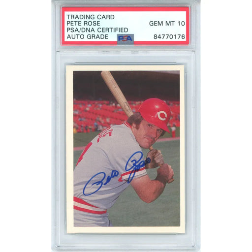 Pete Rose Signed 1985 Topps Galasso #93 Reds PSA/DNA Gem Mint 10 Auto Card
