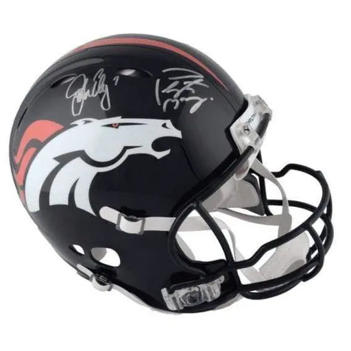 Peyton Manning / John Elway Dual Signed Denver Broncos Helmet Autograph COA