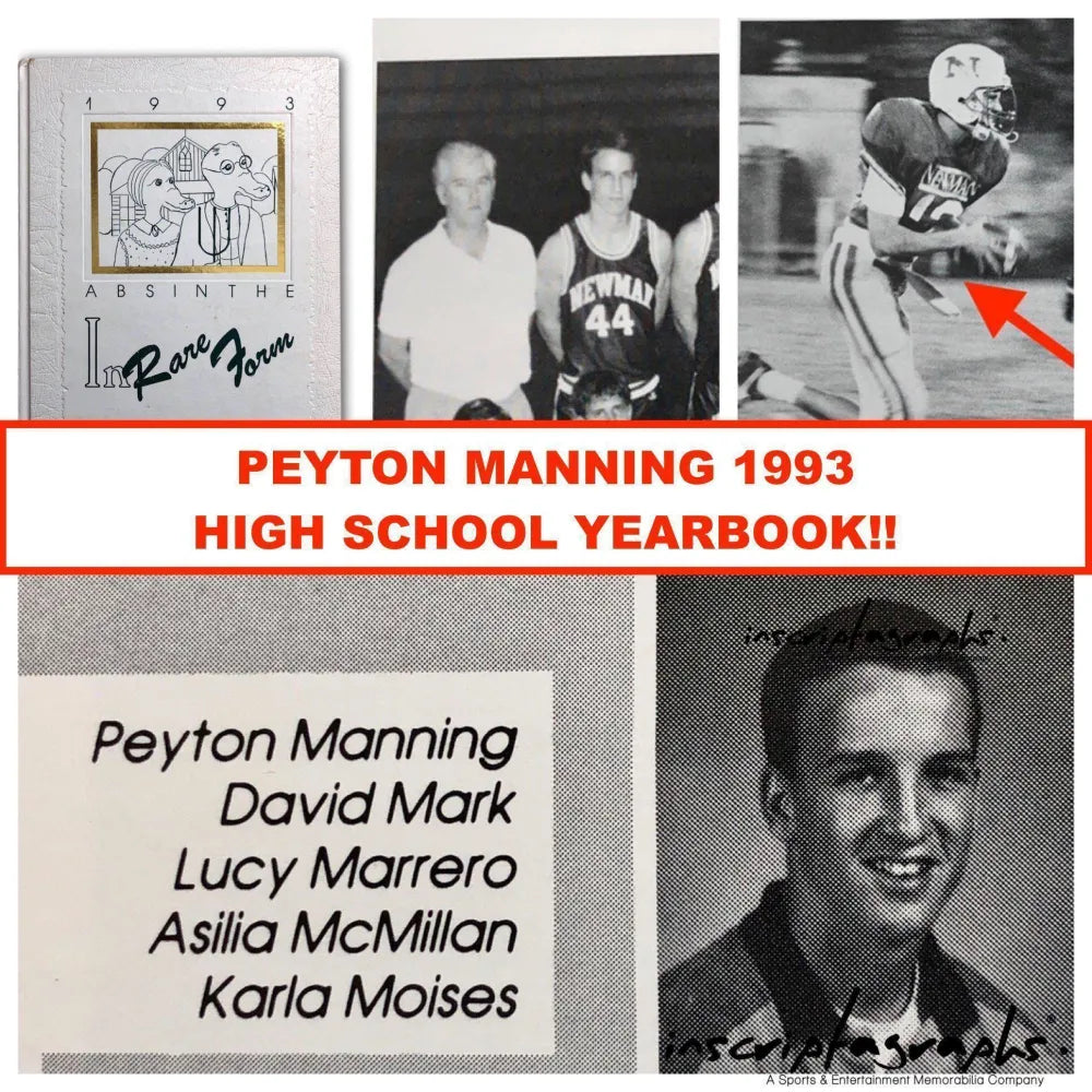 Peyton Manning Rare 11th Grade 1993 High School Yearbook Broncos Colts Louisiana
