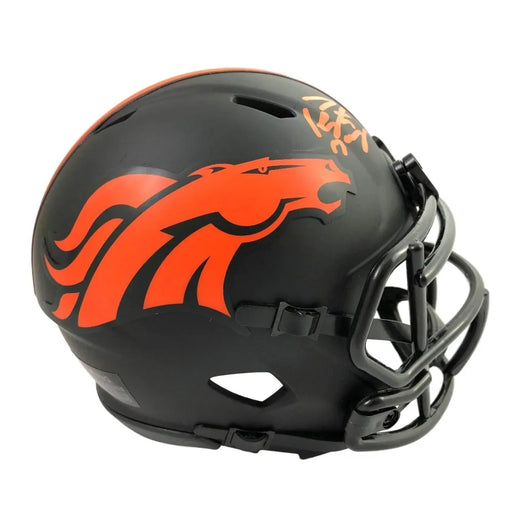 Peyton Manning Signed Black Eclipse Alternate Denver Broncos Mini Helmet COA
