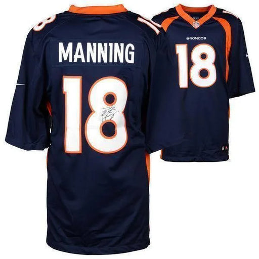 Peyton Manning Signed Navy Broncos Nike Jersey COA Fanatics Denver Autograph