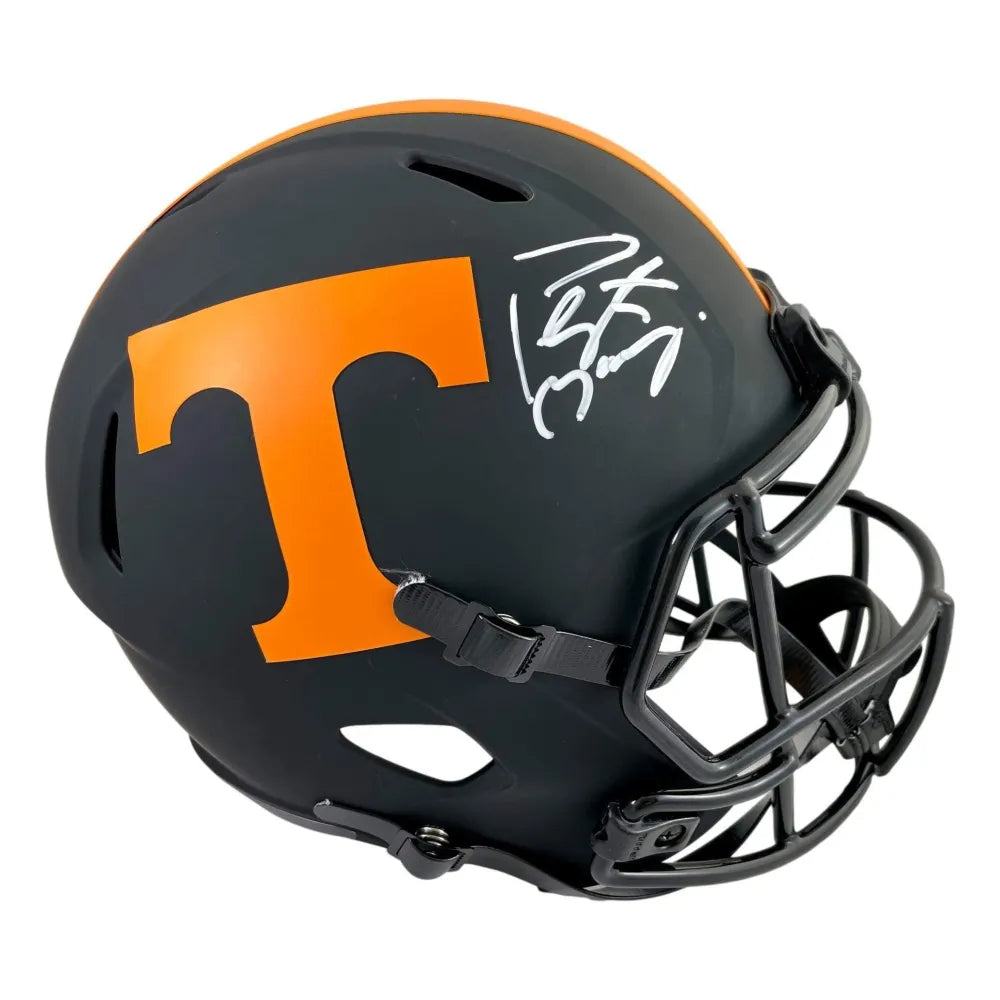 Peyton Manning Signed Tennessee Volunteers Full Size Black Eclipse Helmet COA
