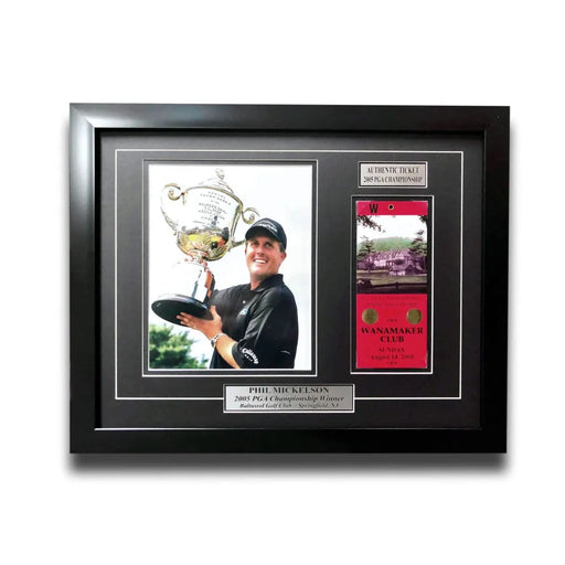 Phil Mickelson Framed Authentic 2005 PGA Championship Ticket Collage COA Golf