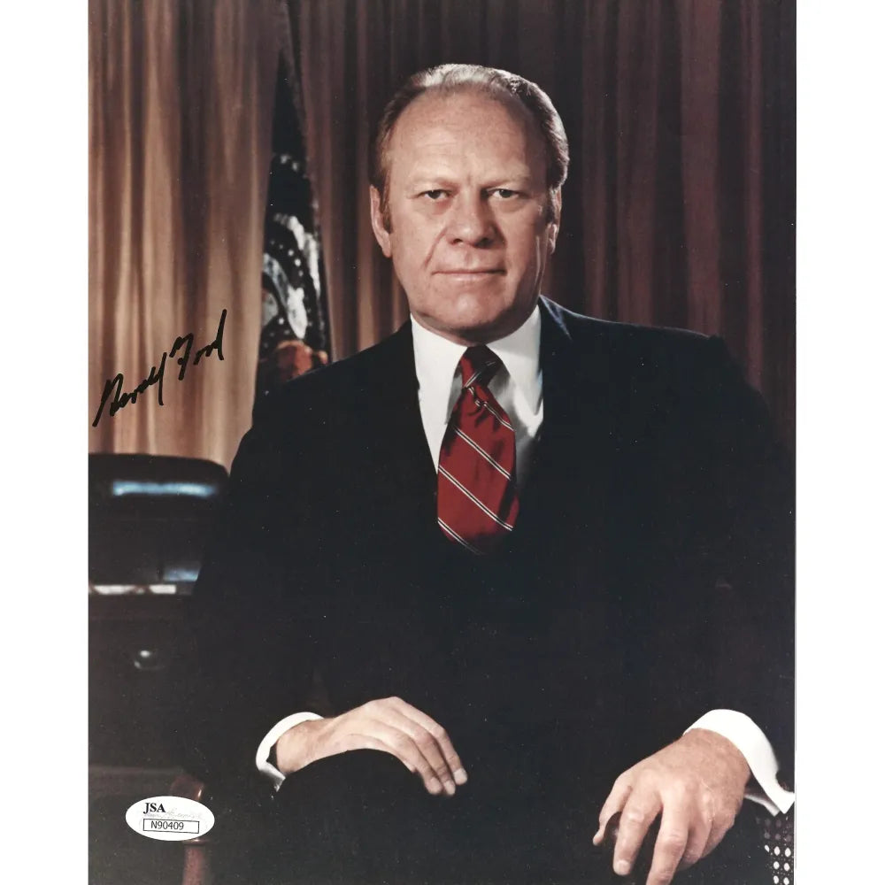 President Gerald Ford Signed 8x10 Photo JSA COA Autograph USA