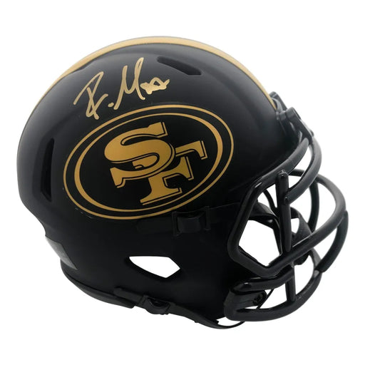 Raheem Mostert Signed San Francisco 49ers Eclipse Black Mini Helmet JSA COA Gold