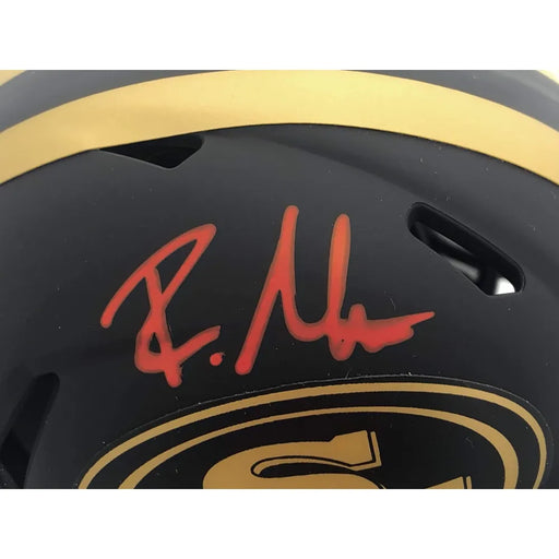 Raheem Mostert Signed San Francisco 49ers Eclipse Black Mini Helmet JSA COA Red