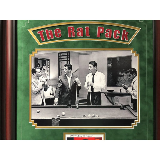 Rat Pack ’Oceans 11’ Billards Pool Collage W/ Facsimile Autographs Photo Room