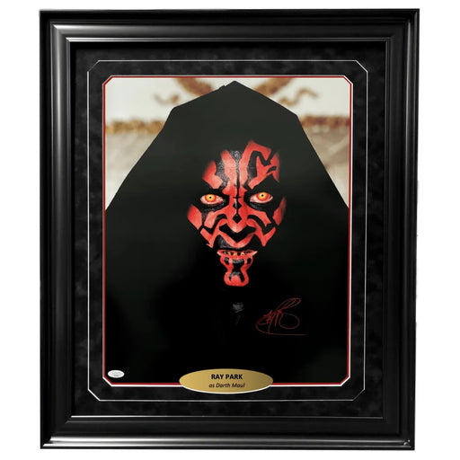Ray Park Autographed Star Wars Darth Maul 16x20 Photo Framed JSA Signed Face