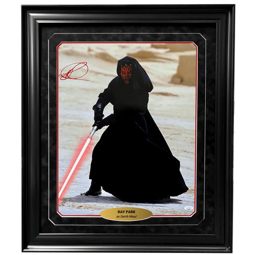 Ray Park Autographed Star Wars Darth Maul 16x20 Photo Framed JSA Signed Sith Lightsaber