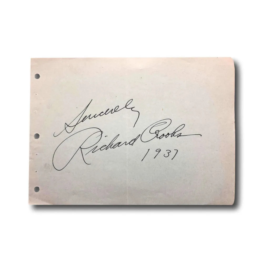Richard Crooks Hand Signed Album Page Cut JSA COA Autograph Singer Opera