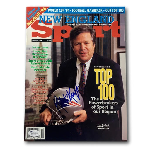 Robert Kraft Signed Patriots 1994 New England Magazine Photo COA JSA Bob
