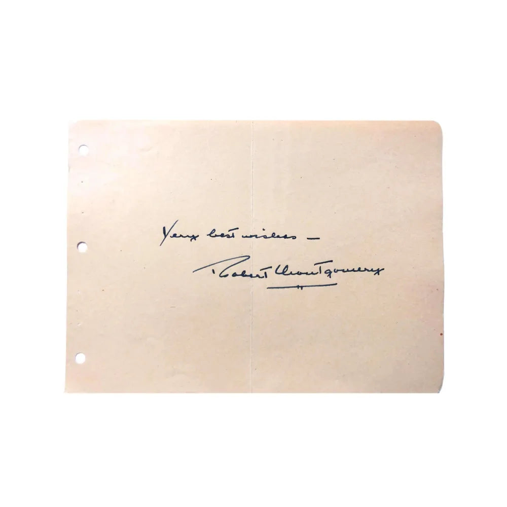 Robert Montgomery Hand Signed Album Page Cut JSA COA Autograph Actor Lake