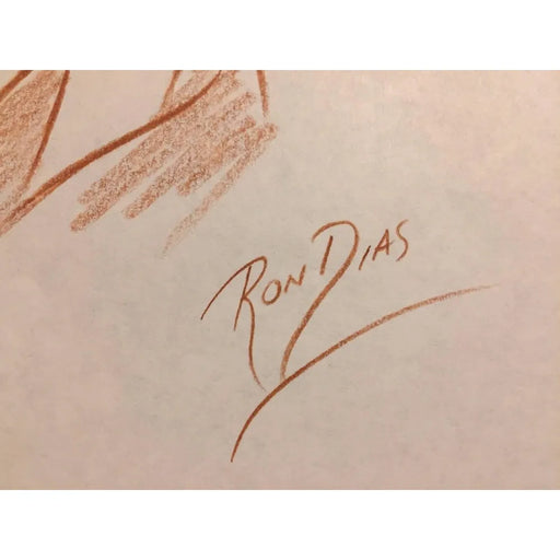 Ron Dias Hand Drawing Signed Authentic Sketch Of Donald Duck Disney Mickey Mouse