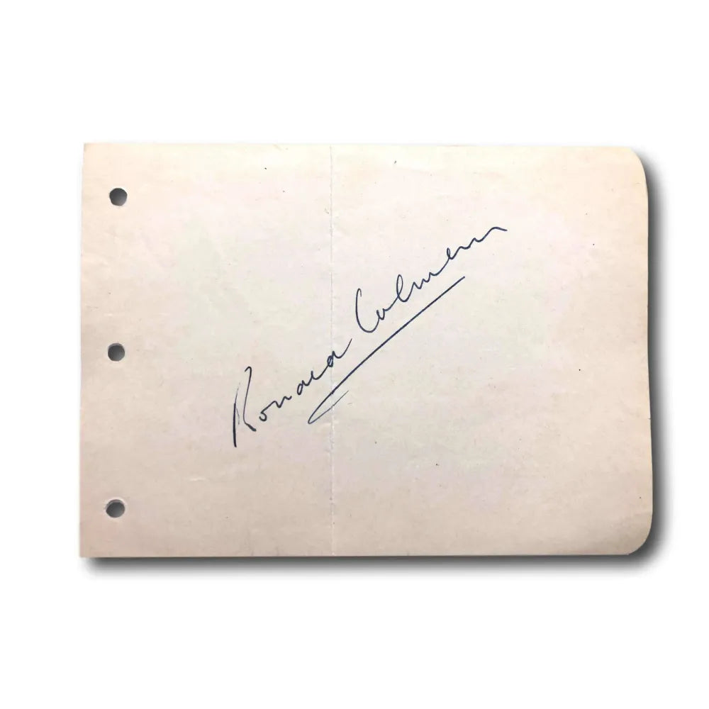 Ronald Colman Hand Signed Album Page Cut JSA COA Autograph Random Harvest Actor