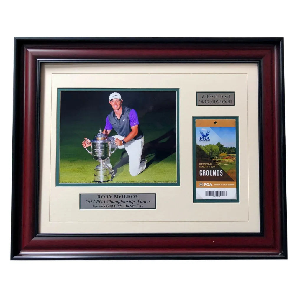 Rory Mcllroy Framed Authentic 2014 PGA Championship Ticket Collage COA Golf