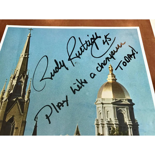 Rudy Ruettiger Signed 1975 Notre Dame Program Inscribed COA Inscriptagraphs USC